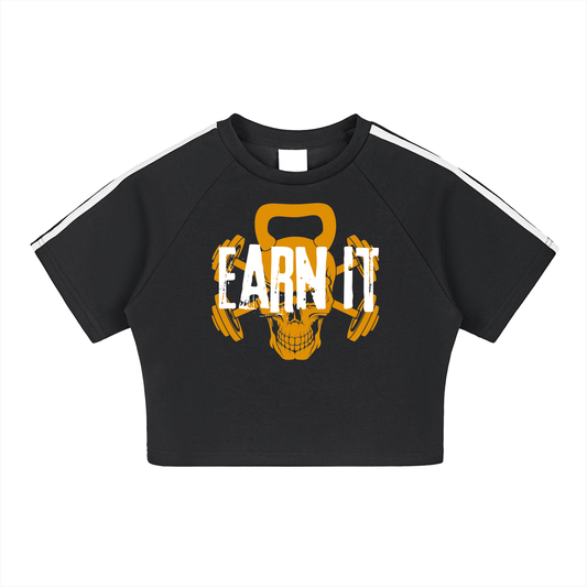 Earn It Orange Performance Crop Top