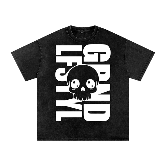 GRND Skully Acid Wash Oversize T-Shirt