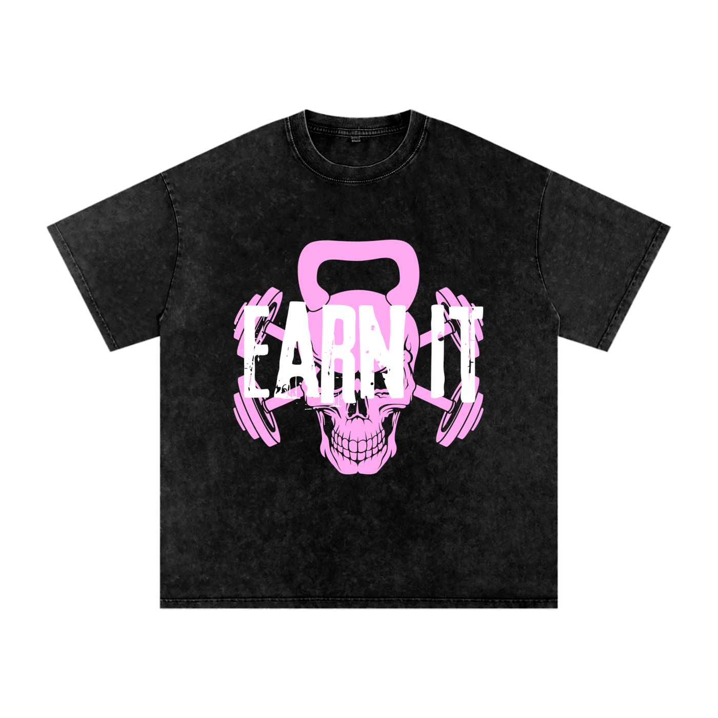 Earn It Pink Acid Wash Oversize T-Shirt