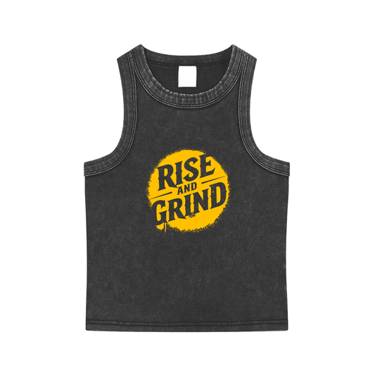 Rise and Grind Snow Washed Tank Top