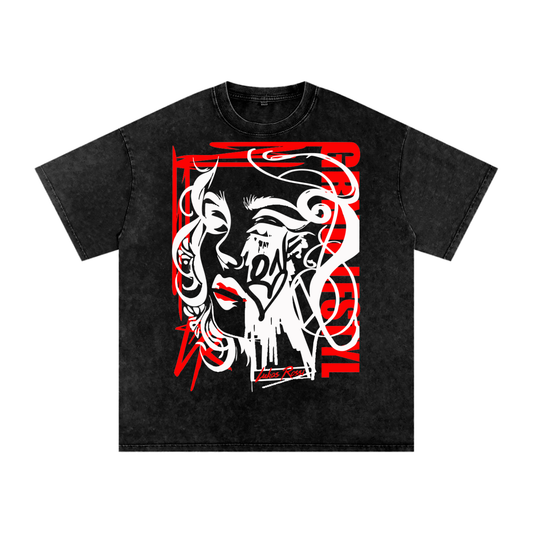Sketchy Acid Wash Oversize T-Shirt