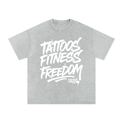 Tattoos, Fitness, Freedom Oversized T