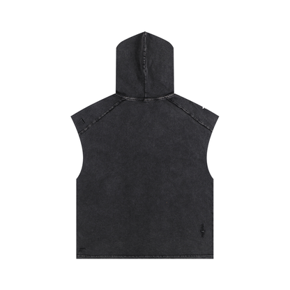 Earn It Orange Boxy Hooded Tank Top