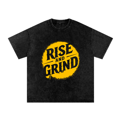 Rise and Grind Acid Wash Oversize T-Shirt