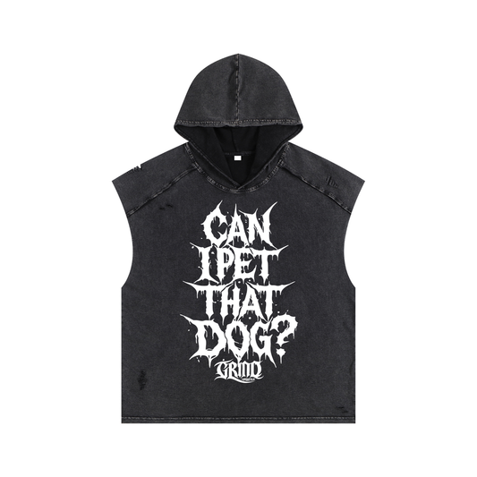 Can I Pet That Dog? Boxy Hooded Tank Top