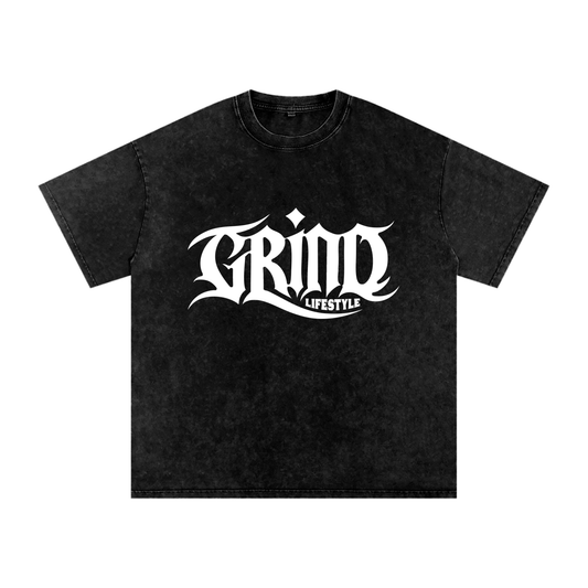 Grind Logo Acid Wash Oversize T-Shirt
