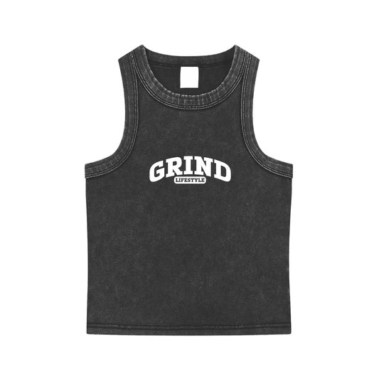 Varsity Logo Snow Washed Tank Top