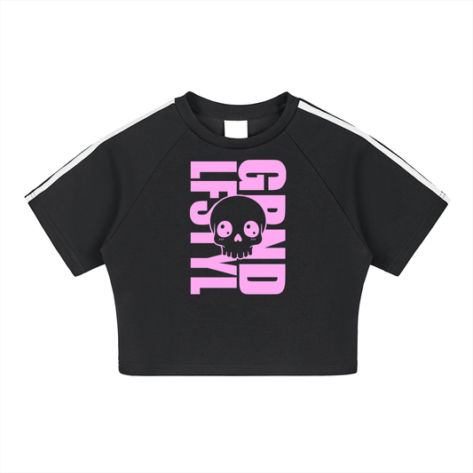 GRND Skully Pink Performance Crop Top