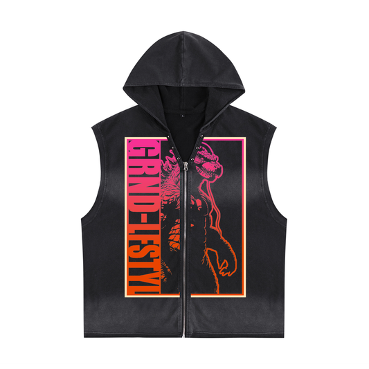GrindZilla Zip-Up Hooded Tank Top